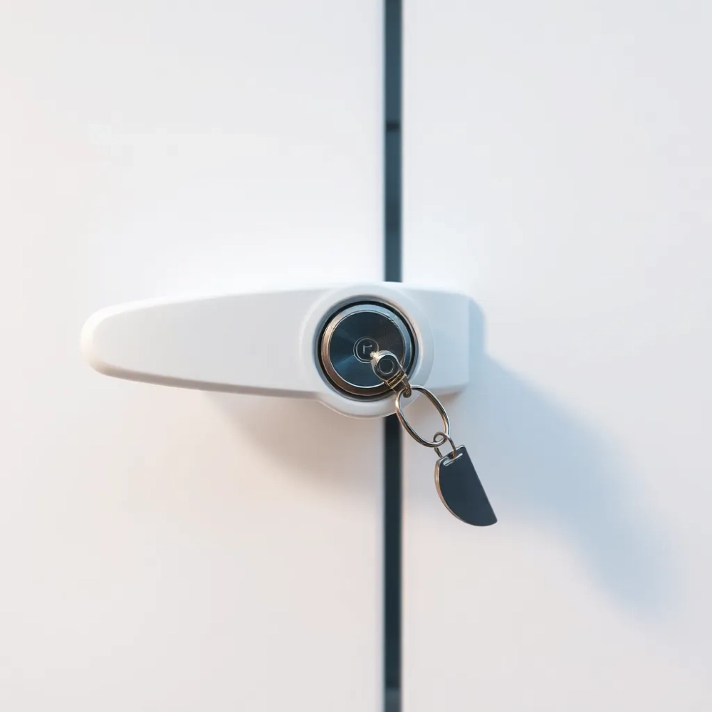 Klamka do drzwi balkonowych z zamkiem