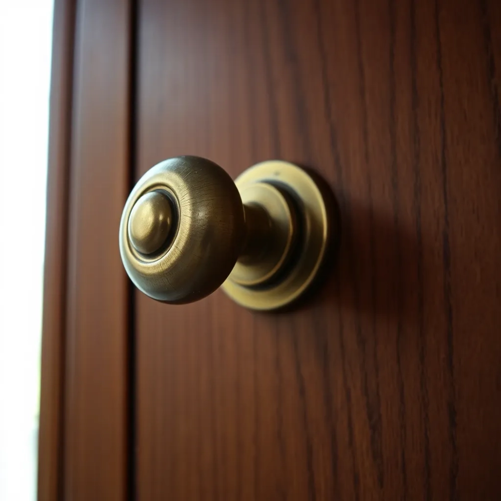 Opadająca klamka w drzwiach wejściowych