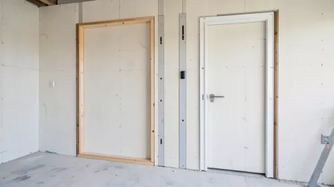 budowa ścianki działowej z drzwiami