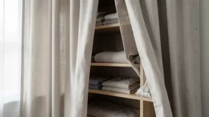 zasłona do szafy zamiast drzwi