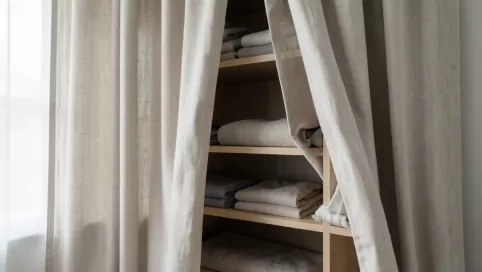 zasłona do szafy zamiast drzwi